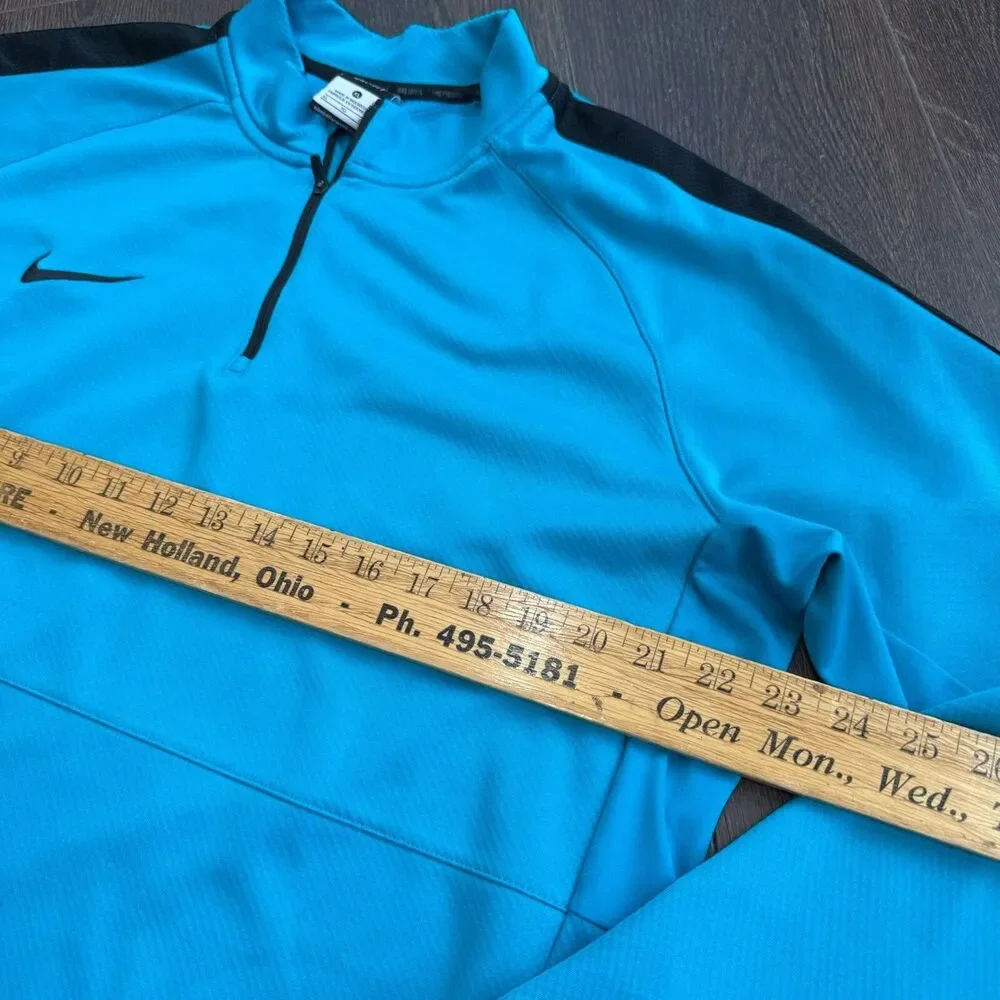 Nike Drill 1/4 Zip Pullover Mens Sz XL Soccer Top Dri-Fit Thumbholes Teal